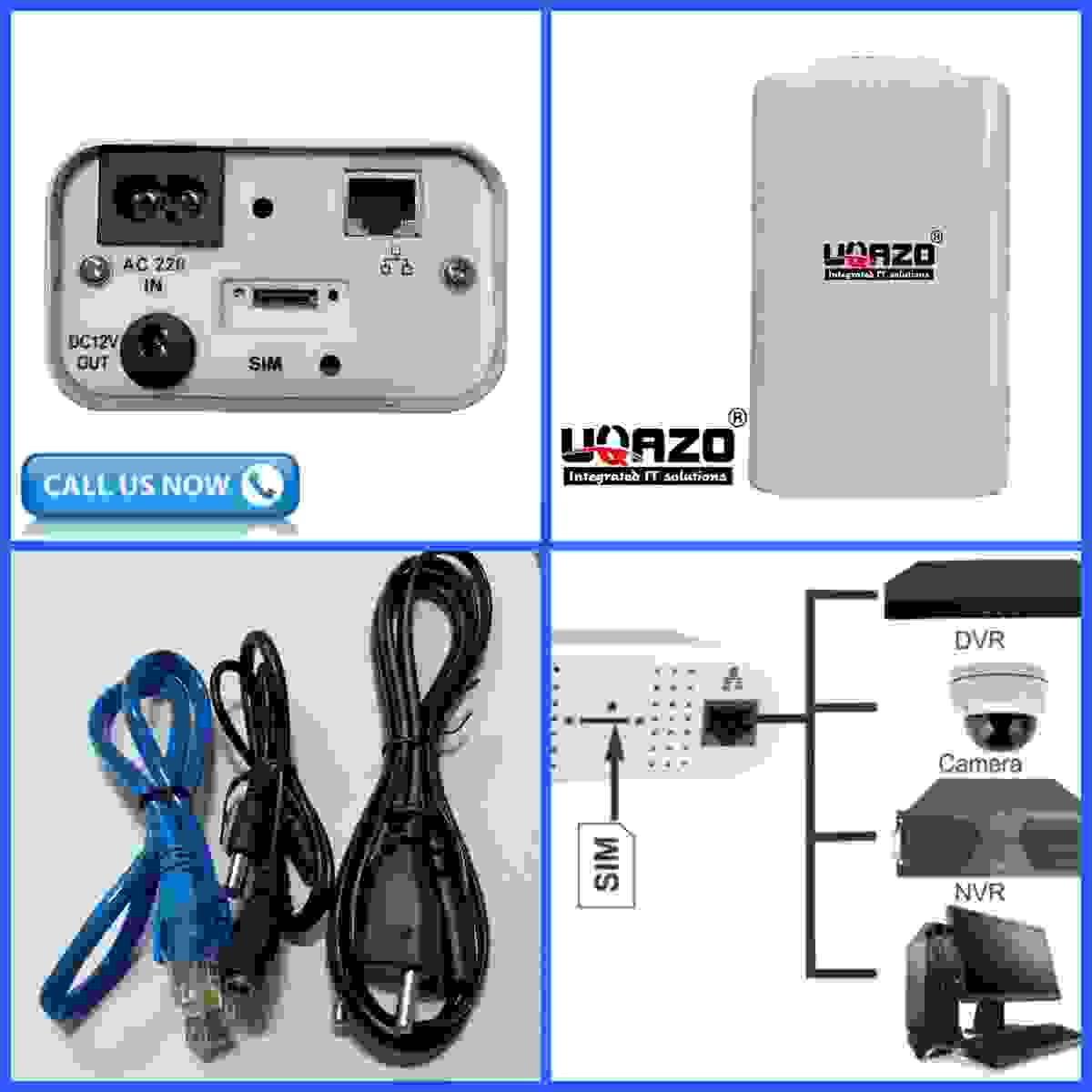 UQAZO 4G ROUTER+WIFI+LAN+WITH POWER+ WATERPROOF All GSM Sim Supported Special for CCTV Modem