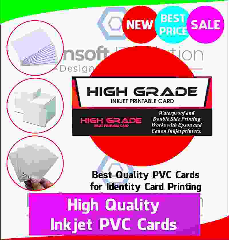 HIGH-Grade PVC Inkjet White Blank Plain Card 230 Pcs Pack Inkjet Printers Plastic ID Card