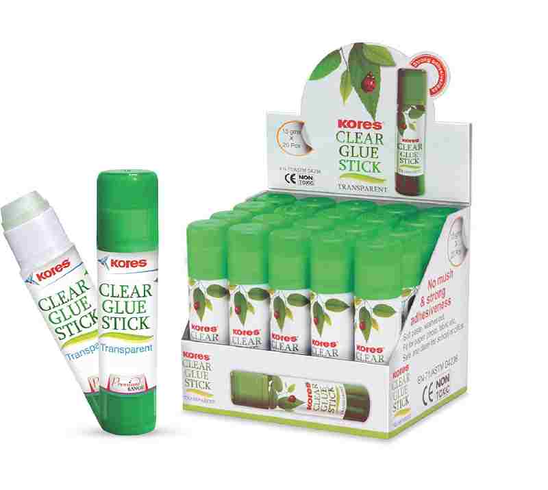 KORES 15 gms NON Toxic Transparent Clear Glue Stick