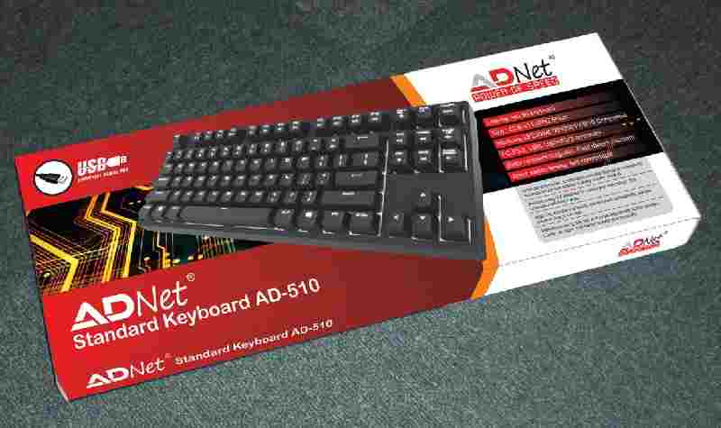 AdNet AD-510 USB Wired Standard Computer Keyboard