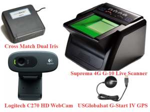 Complete CSC Aadhar UID Kit CrossMatch Iris+Suprema 4G Biometrics+Logitech C270 WebCam+GlobalSat GPS Full Aadhaar Kit - Click Image to Close