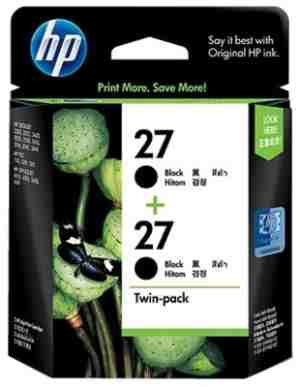 HP 27 2-Pack Double Twin Black Ink Cartridges - Click Image to Close