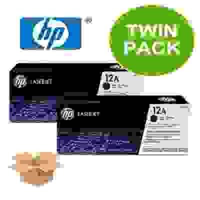 HP 12A Q2612AF Twin Dual Pack 2 in 1 Black LaserJet Toner Printer Cartridge