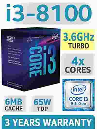 Intel Core i3-8100 6MB Cache, 3.60 GHz 8th Gen Coffee Lake Quad-Core Processor