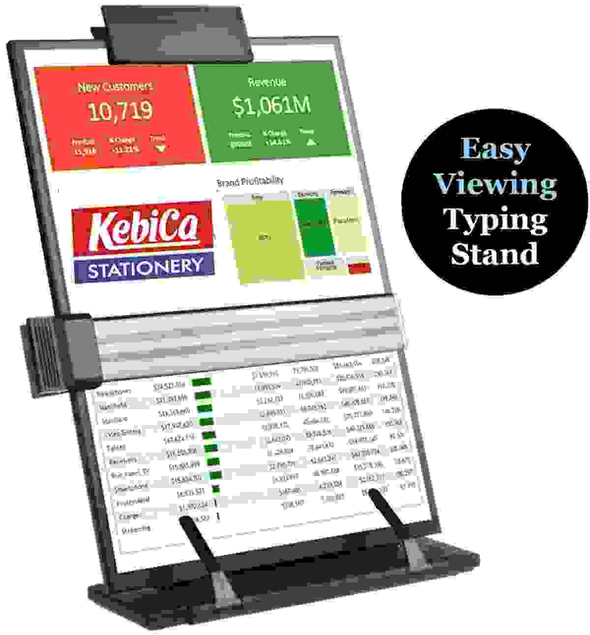 Kebica Paper Typing Stand with 7" Adjustable Positions Metal Desktop Document Holder
