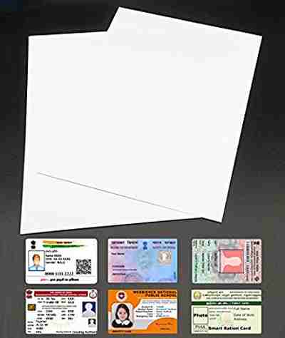PVC Inkjet Rubber A4 Sheet 10 PCs For Making Aadhar Card, Voter Id, Pan Card, Driving License, Ration Card Id Cards