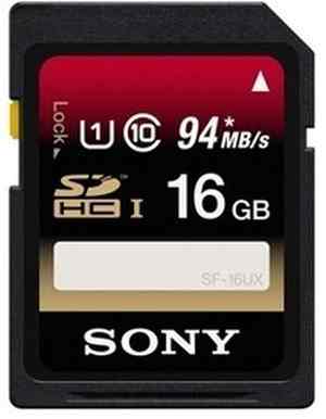 Sony SF-16Ux Class 10 (16GB - 94MB/s) Memory Card - Click Image to Close