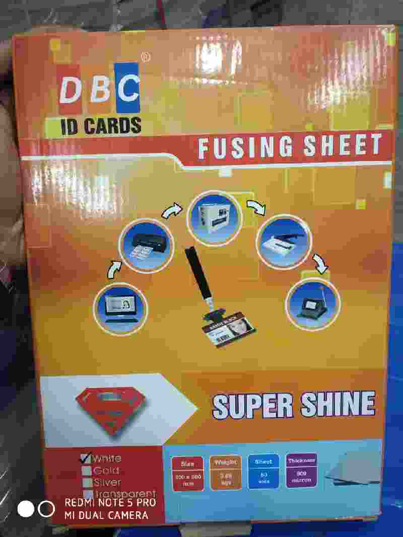 DBC PVC Fusing Plastic Super Shine HD Digital School ID Card Fusion Sheet