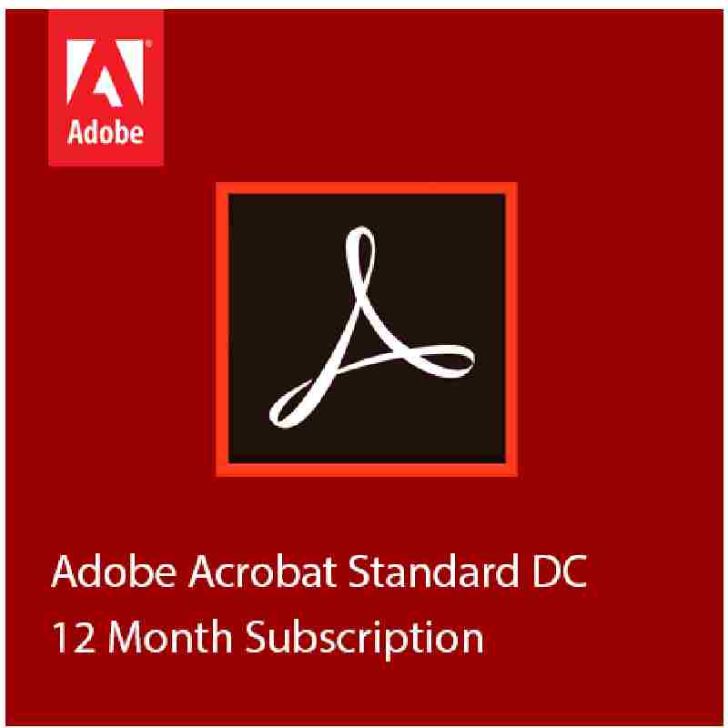 Adobe Acrobat DC 1 Year Subscription Standard Software