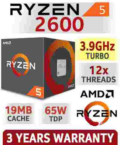 AMD Ryzen 5 2600 19MB Cache, 3.9 GHz 12x Cores AM4 Chipset 2nd Gen AMD Ryzen Desktop Processor