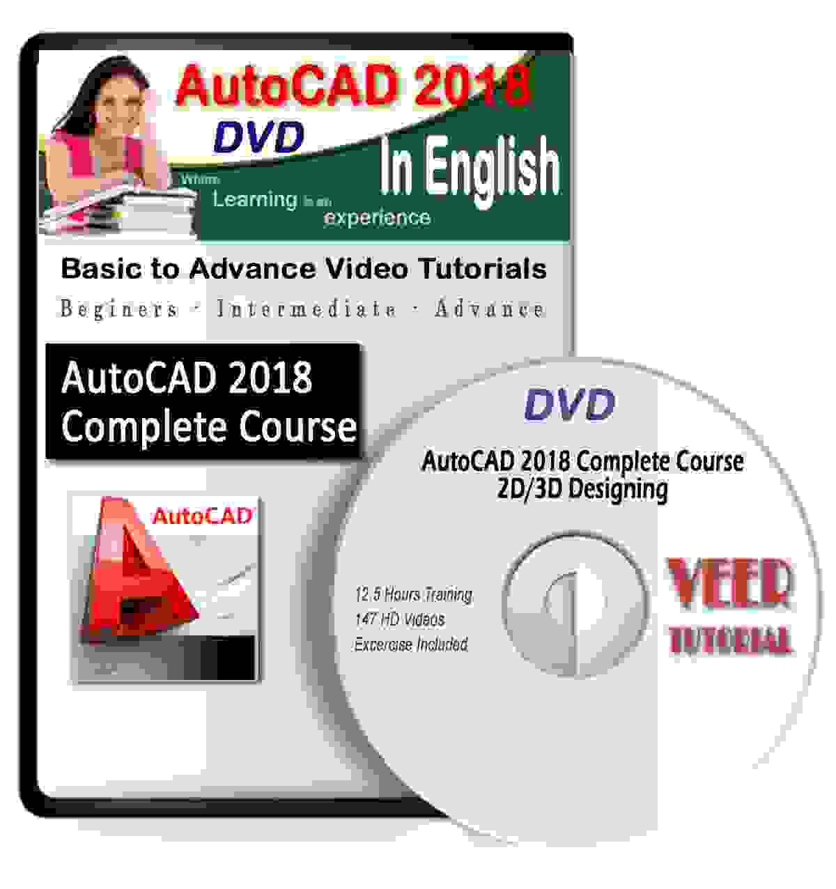 AutoCAD Tutorial DVD 2018 Complete Basic to Advance 12.5 Hrs 147 Training Videos