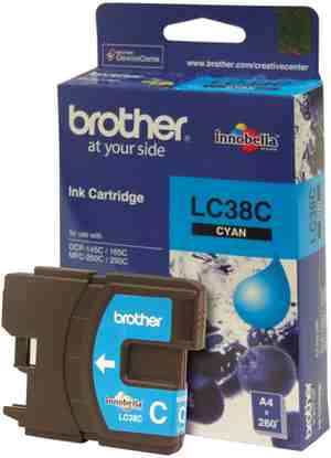 Brother LC 38C Cyan Ink cartridge - Click Image to Close