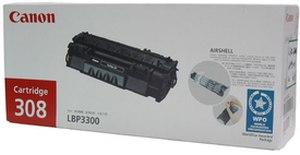 Canon 308 Black Laser Printer Toner Cartridge - Click Image to Close