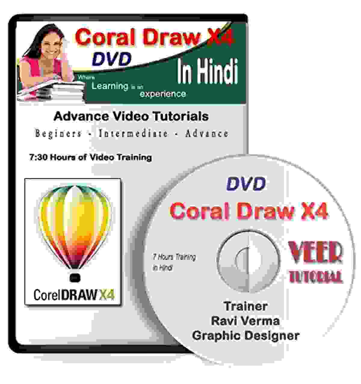 CorelDRAW Tutorial DVD Video Training (1 DVD, 7 Hrs) in Learning Hindi Video