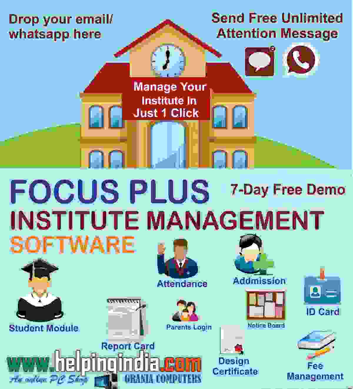 Focus Plus Tuition|Coaching|Computer Institutes ERP GST Ready Management Best Software