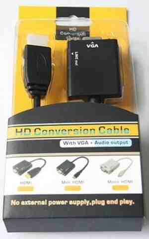 HDMI to VGA Converter Adapter Cable With Inbuilt Chip - Click Image to Close