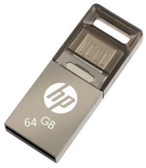 HP 64GB OTG USB Metal Flash Pendrive Drive - Click Image to Close