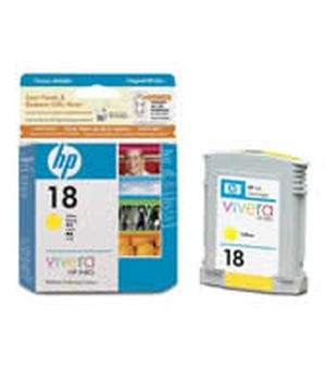 HP 18 Yellow Ink Cartridges - Click Image to Close