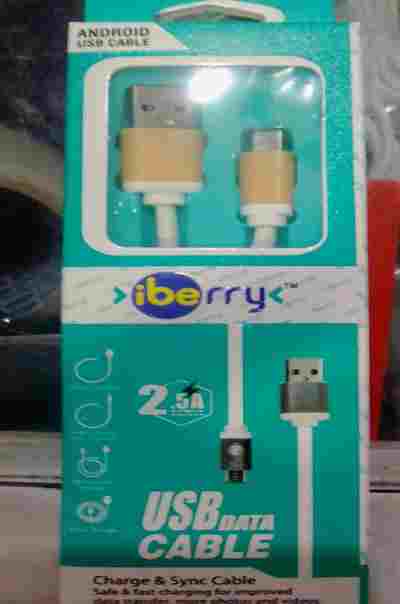 iBerry 2.5A Fast Charging (Metal Connector Casing, 1 Meter cable, Hi-Speed Data Transfer) USB to Micro Sync Data Cable