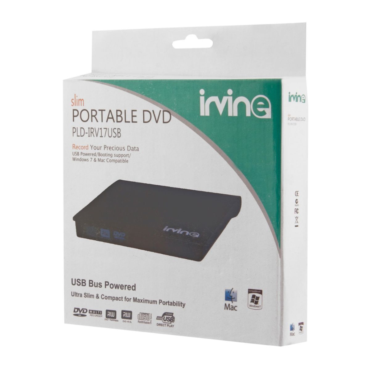 Irvine Slim Portable USB Powered External DVD Writer - Click Image to Close