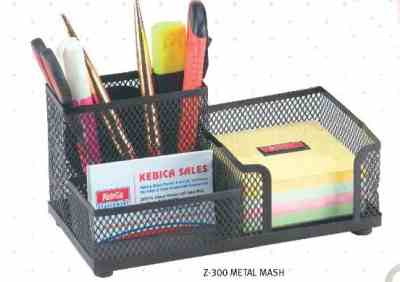 Kebica Z-300 Desk Organisers 3 Compartment Metal Mesh Pen/Pencil Holder