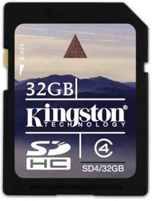 Kingston SD 32 GB Class 4 Memory Card - Click Image to Close