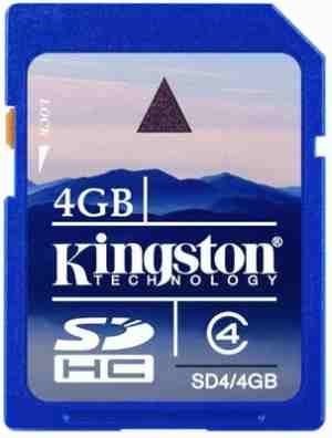 Kingston SD 4 GB Class 4 Memory Card - Click Image to Close