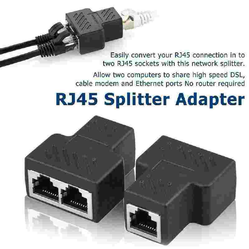 LAN RJ45 Splitter 1 female to 2 female 8P8C for for Cat5, Cat5e, Cat6, Cat7 Connector Network Socket Adapter