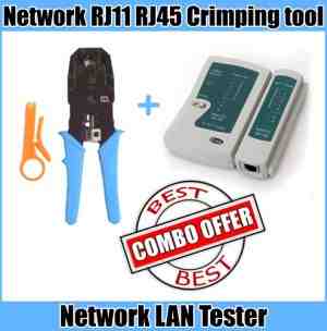 LAN Tester Network Cable + Crimping Tool RJ11 RJ45 - Best Combo Offer