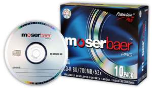 Moser Baer Pro CD-R 10 Pack Slim Jewel Case - Click Image to Close