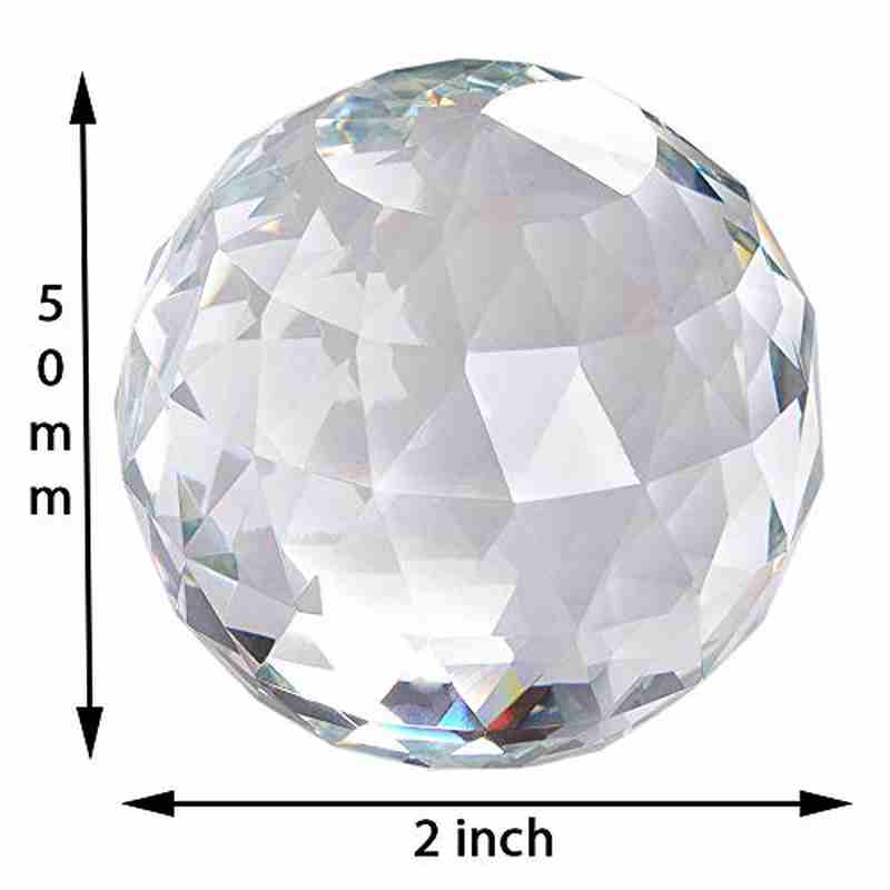 Kebica 50mm (2") Prism Cut Crystal Glass Ball Paperweight Home Decor Gift