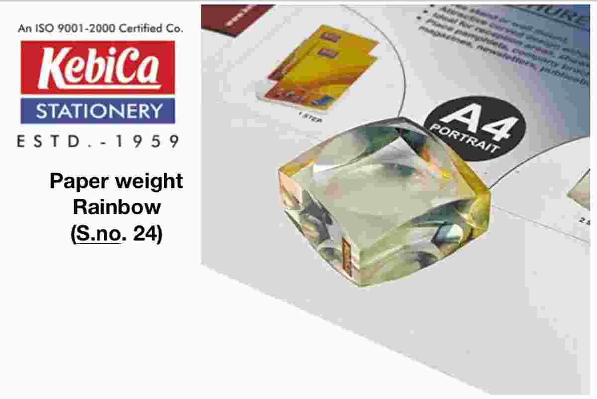 Kebica PAPER WEIGHT 24 Multi Colour RAINBOW ACRYLIC 2 PCs Box Paperwieght