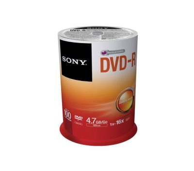 Sony DVD+R 100 Pack Spindle Printed Blank Recordable DVD Media