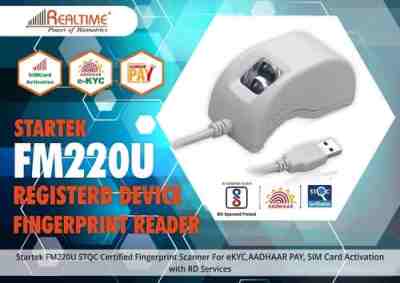 Startek FM220U eKYC, STQC, NDLM Certified for AADHAR Single FingerPrint Scanner