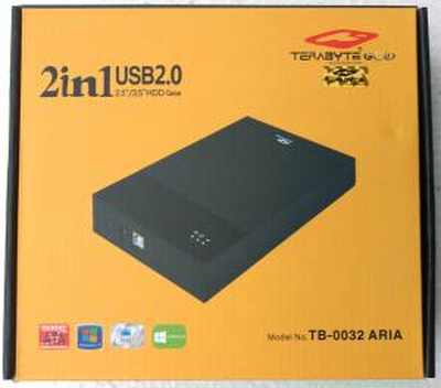Terabyte TB0032 ARIA 2 in 1 HDD Casing 2.5" / 3.5" Hard Drive SATA USB Enclosure Casing - Click Image to Close