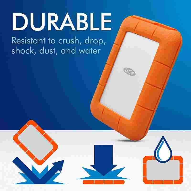 Lacie 4 TB Rugged USB 3.0 without Power Thunderbolt External Hard Disk - Click Image to Close