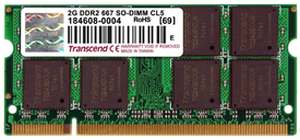 Transcend DDR2-667/PC2-5300 DDR2 2 GB Laptop RAM - Click Image to Close