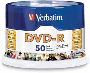 Verbatim DVD-R Blank Recordable Spindle 50 PCs Pack