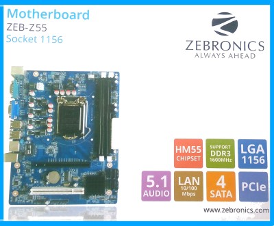 Zebronics H55 for intel i3/i5/i7 CPU Socket 1156 DDR3 Motherboard